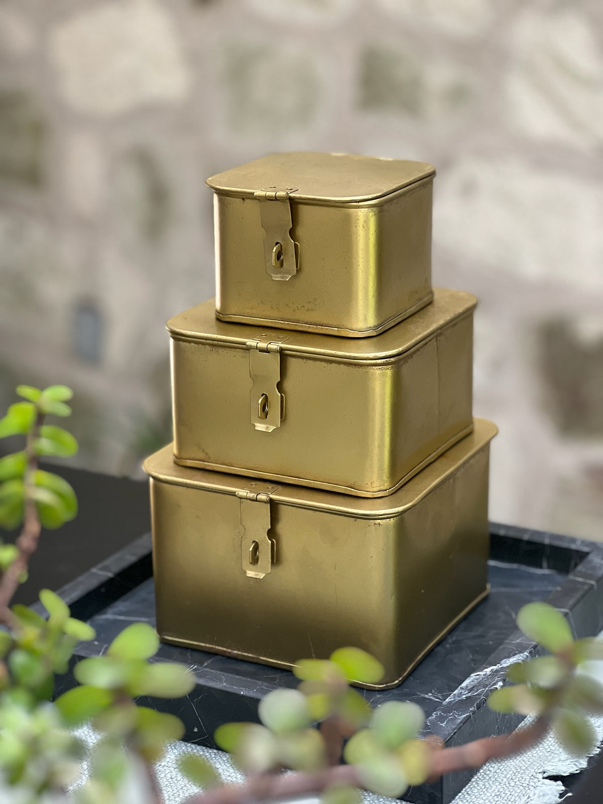 Cajas Latón Metal Cuadradas