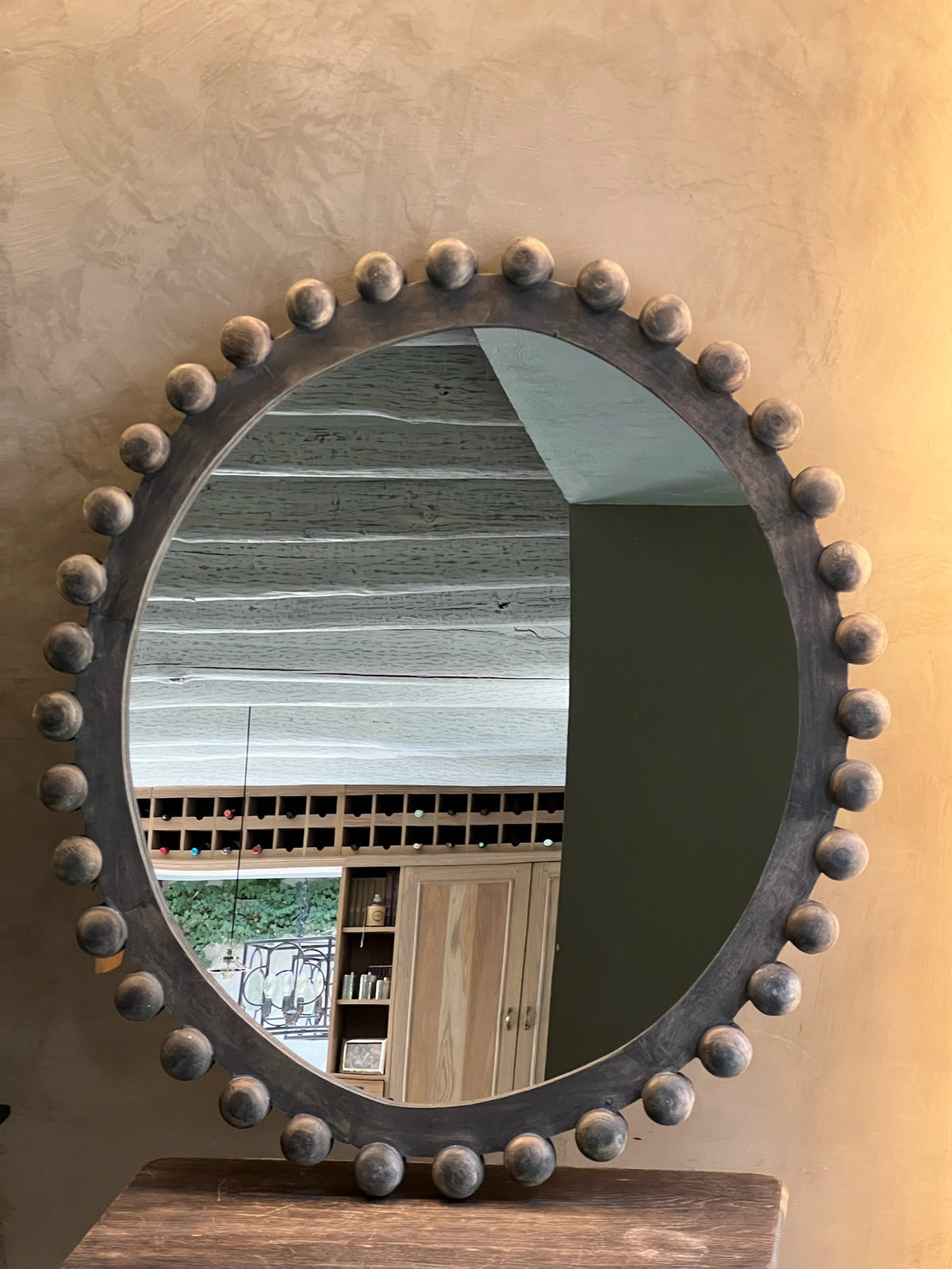 Espejo Madera Bolas